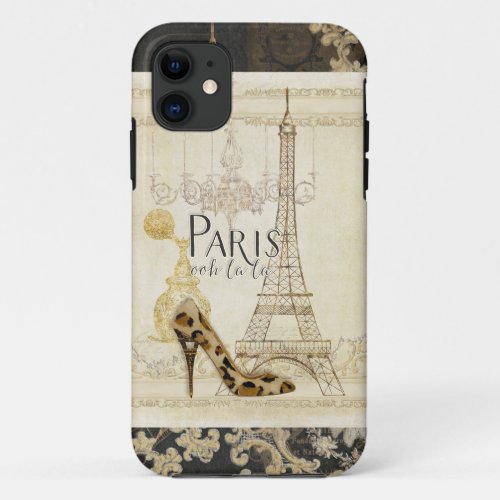 Paris ooh la la Fashion Eiffel Tower Chandelier iPhone 11 Case