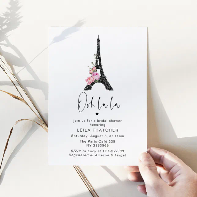 Paris Ooh la la minimalist french bridal shower Invitation Zazzle