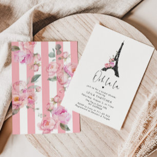 Paris Ooh la la minimalist french bridal shower Invitation