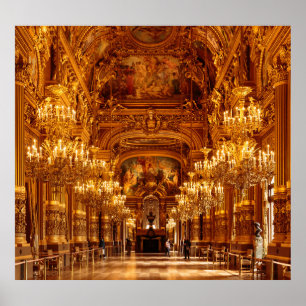 Paris Opera Garnier Interior View Poster