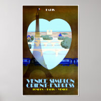 Paris, Orient Express travel poster