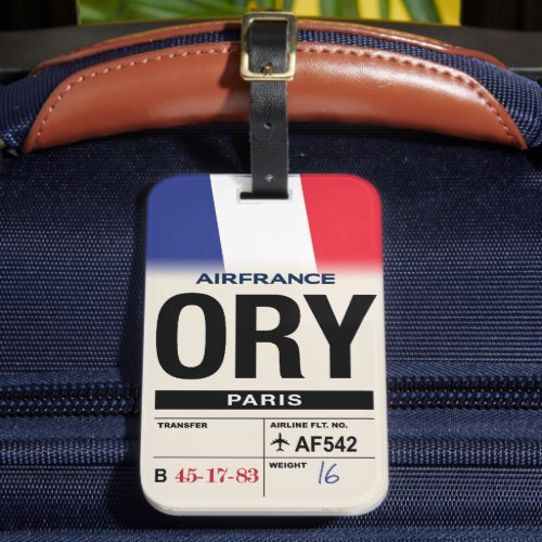 Paris ORY Airline Luggage Tag