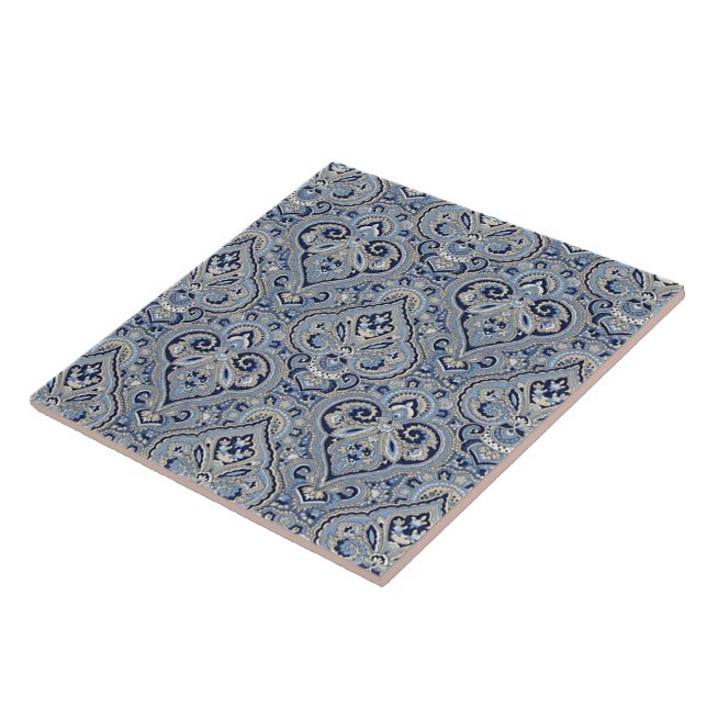 Paris Paisley Indigo Tile (Side)