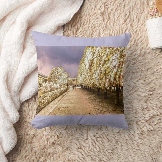 Paris Palais Royal Garden Throw Pillow (Blanket)
