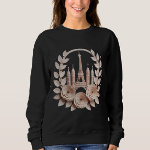 Paris Paper-Cut Floral Art T-Shirt Sweatshirt