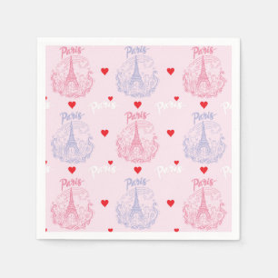 Paris Paper Napkins, Eiffel Tower Party Napkins