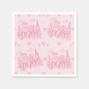 Paris Paper Napkins, Eiffel Tower Party Supplies Napkins