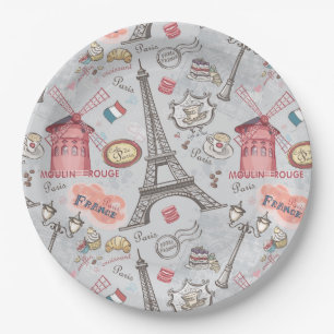 Paris paper plate
