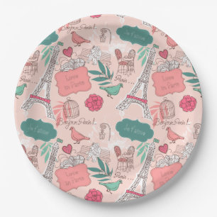 Paris paper plates