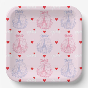 Paris Paper Plates, Eiffel Tower Party Plates