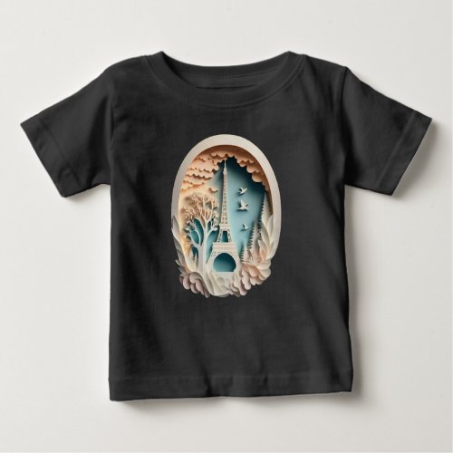 Paris Papercut Style  Baby T_Shirt