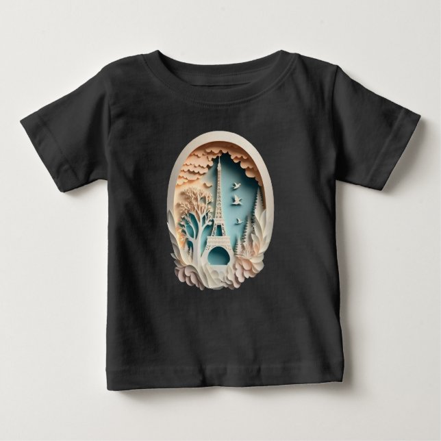 Paris Papercut Style  Baby T-Shirt (Front)