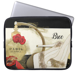 Paris Parfum Perfume Roses Heels &amp; Lipstick Laptop Sleeve