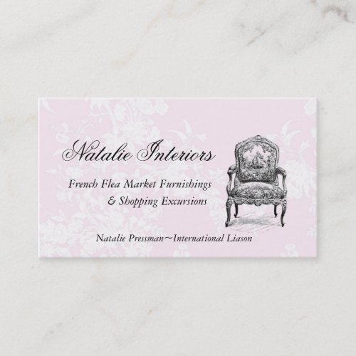 Paris Paris Elegant French Flea Market Chair Business Card Templates
