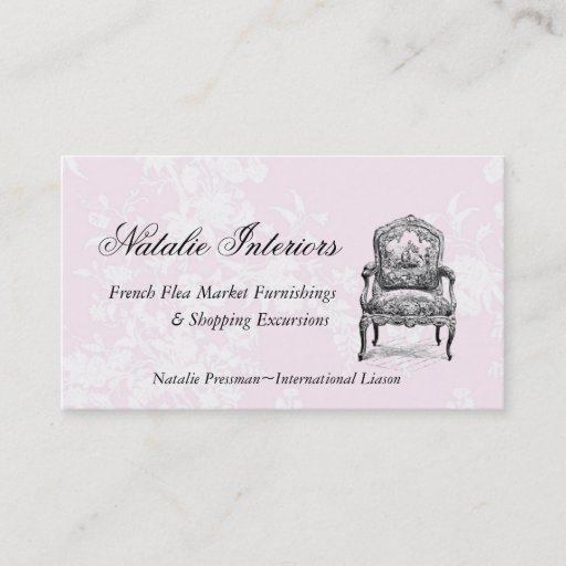 Customizable Paris Paris Elegant French Flea Market Chair Business Card Templates