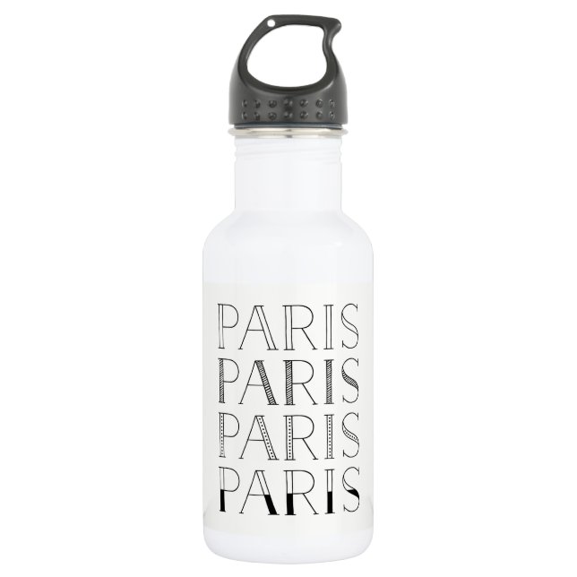 Paris Paris Paris | Elegant French Inspired Stainless Steel Water Bottle (Front)