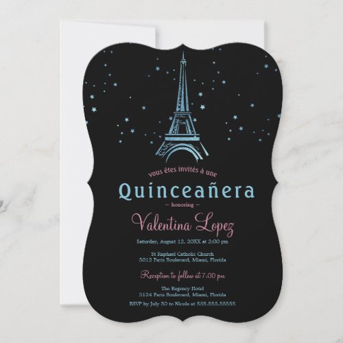 Paris Party Quinceanera Invitation