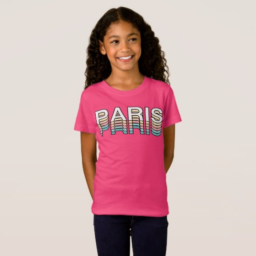 Paris Pastel Retro Aesthetic Modern Typography T_Shirt