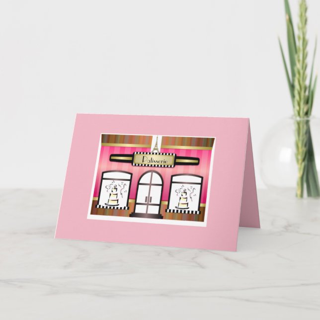 Paris Patisserie French Theme Birthday Card (Front)