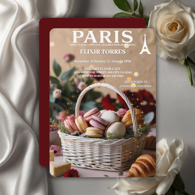 Paris Patisseries Macaroons Magazine Themed Invitation (Creator Uploaded)