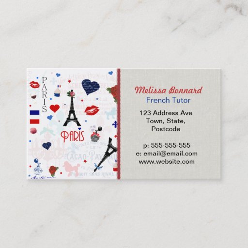 Customizable Paris pattern with Eiffel Tower Business Card