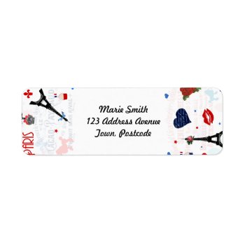 Paris Pattern With Eiffel Tower Label by inspirationzstore at Zazzle