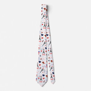 Paris pattern with Eiffel Tower Neck Tie