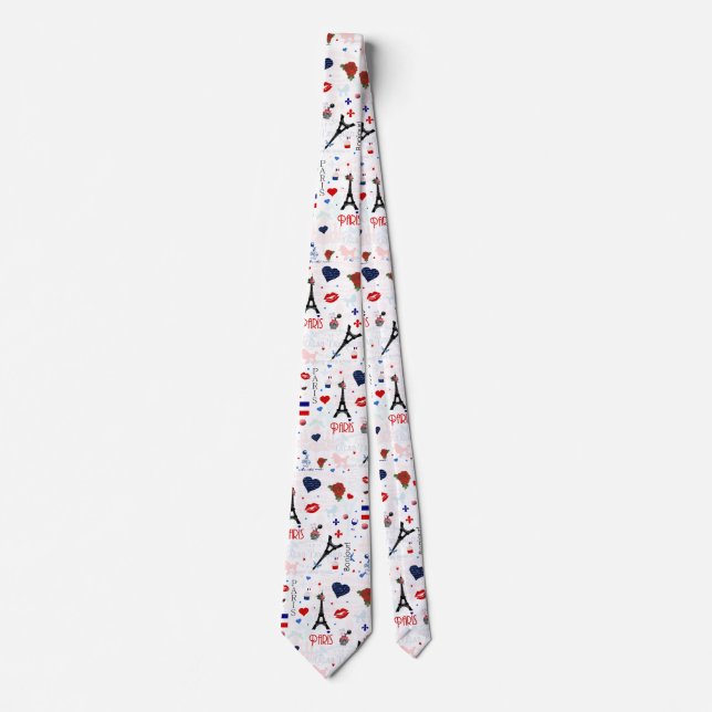 Paris pattern with Eiffel Tower Neck Tie (Front)