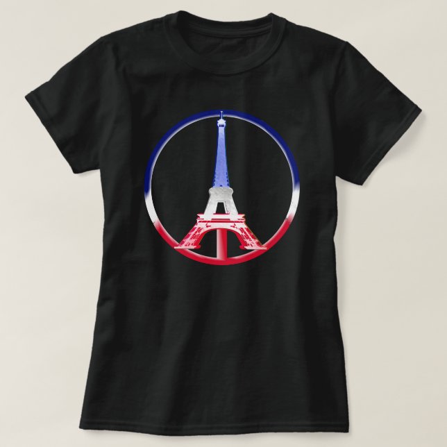 Paris Peace Eiffel Tower T-Shirt (Design Front)