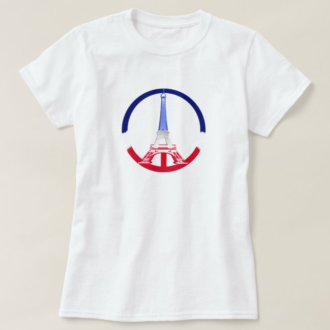 Paris Peace Eiffel Tower T-Shirt (Design Front)