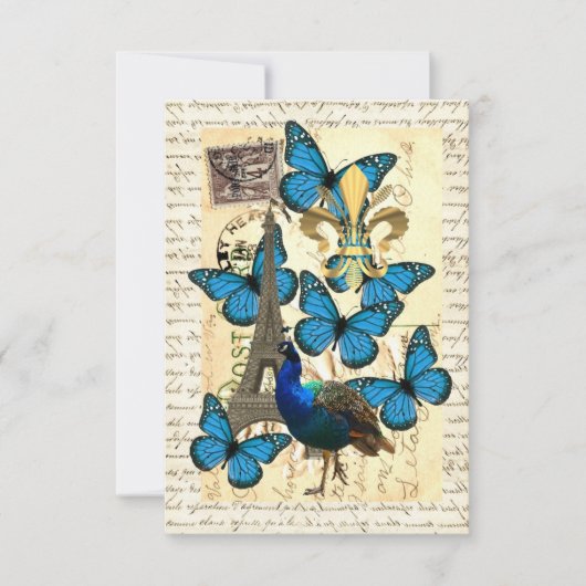 Paris, peacock and butterflies (Front)