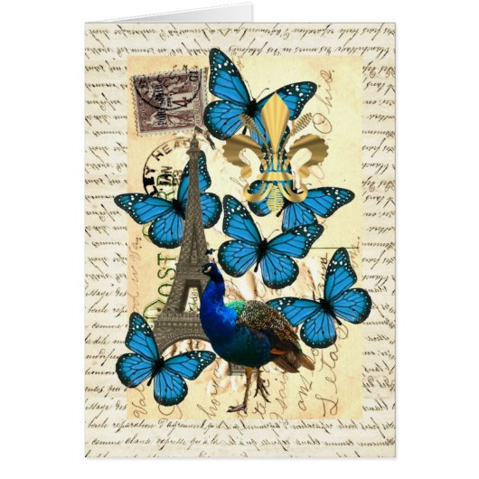 Paris, peacock and butterflies (Front)