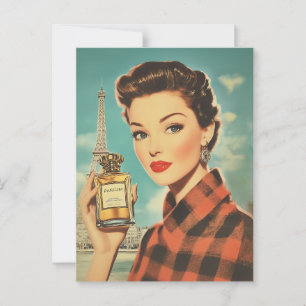 Paris Perfume Ad Elegance Postcard