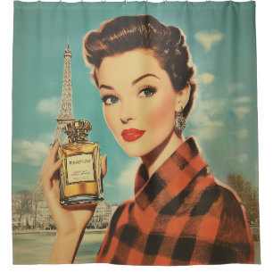 Paris Perfume Ad Elegance Shower Curtain