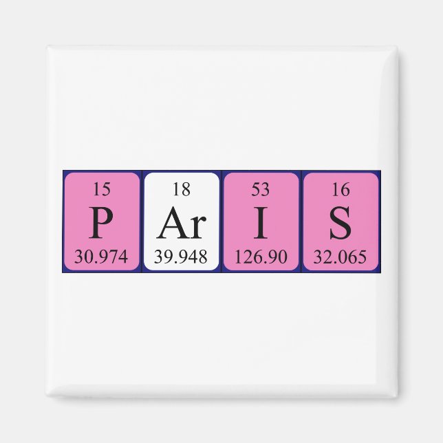 Paris periodic table name magnet (Front)