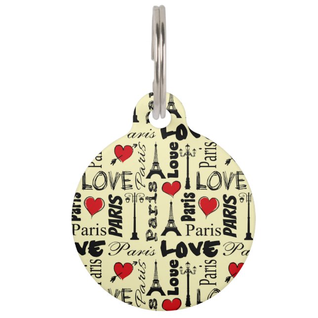 Paris Pet Name Tag (Front)