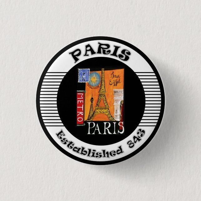 Paris Pinback Button (Front)