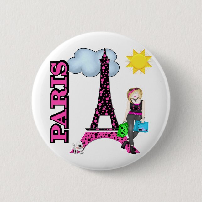 Paris Pinback Button (Front)