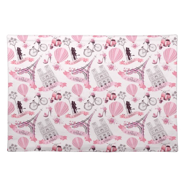 Paris Pink Cloth Placemat (Front)
