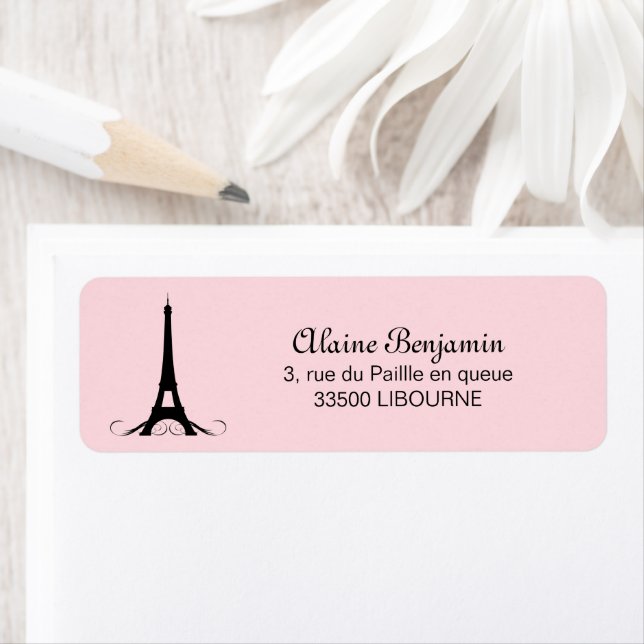Paris Pink Eiffel Tower Label (Insitu)