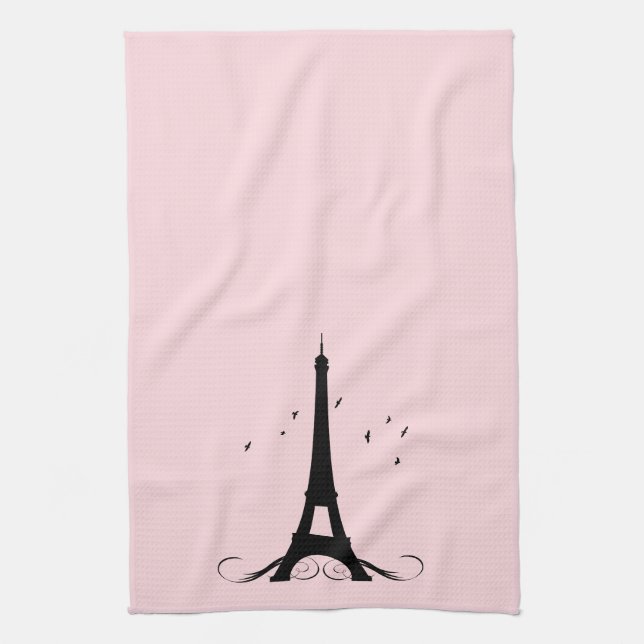 Paris Pink Eiffel Tower Towel (Vertical)