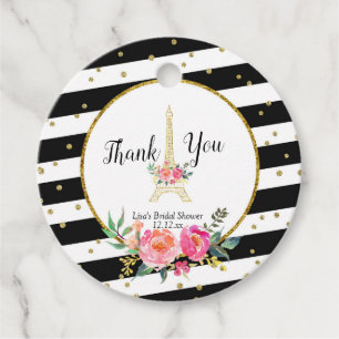 Paris Pink Floral Romantic Thank You Tag