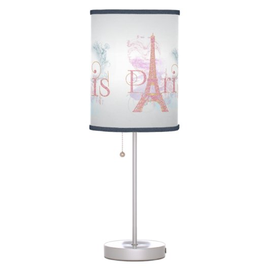 Paris Pink Glitter Eiffel Tower Table Lamp (Right)