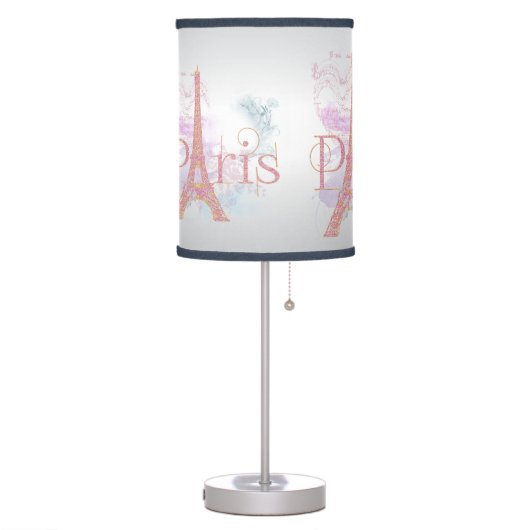 Paris Pink Glitter Eiffel Tower Table Lamp (Left)