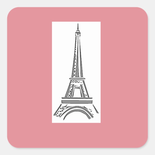 Paris Pink Heart Eiffel Tower Sticker (Front)