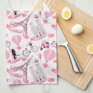 Paris Pink Kitchen Towel