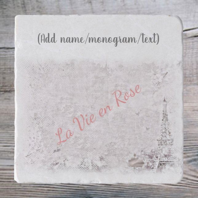 Paris Pink La Vie En Rose French Quote Trivet (Creator Uploaded)