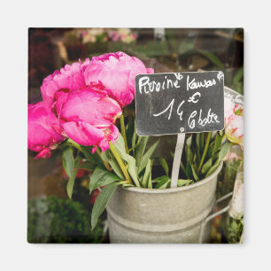 Paris Pink Market Flowers Photo Magnet