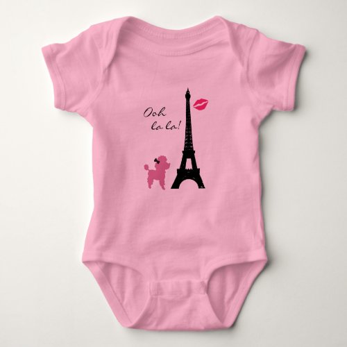 Paris Pink Poodle TuTu Bodysuit