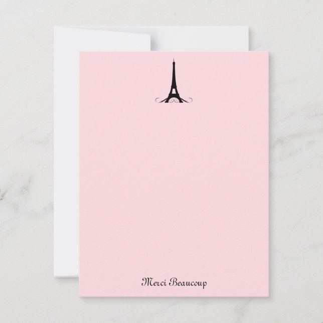 Paris Pink Thank You Note Cards (Front)